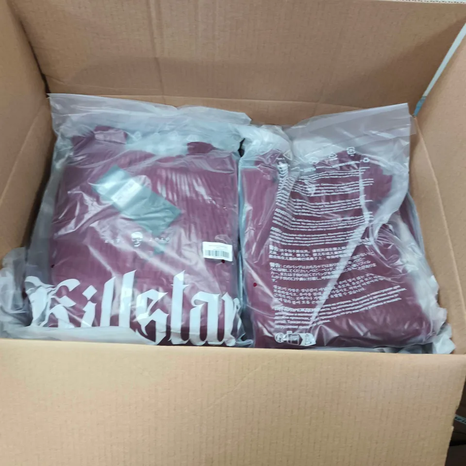 LOT OF APPROXIMATELY 28 BRAND NEW KILLSTAR DUSK EMPRESS KNIT TOPS IN RED - ALL SIZE L