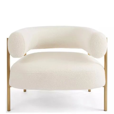 BOXED GRADE 1 ICON BOUCLE ACCENT CHAIR - CREAM (1 BOX)