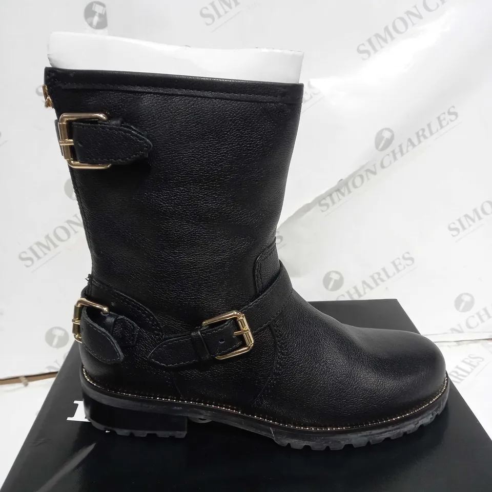 DUNE PANTHERS LEATHER BOOTS IN BLACK SIZE 4