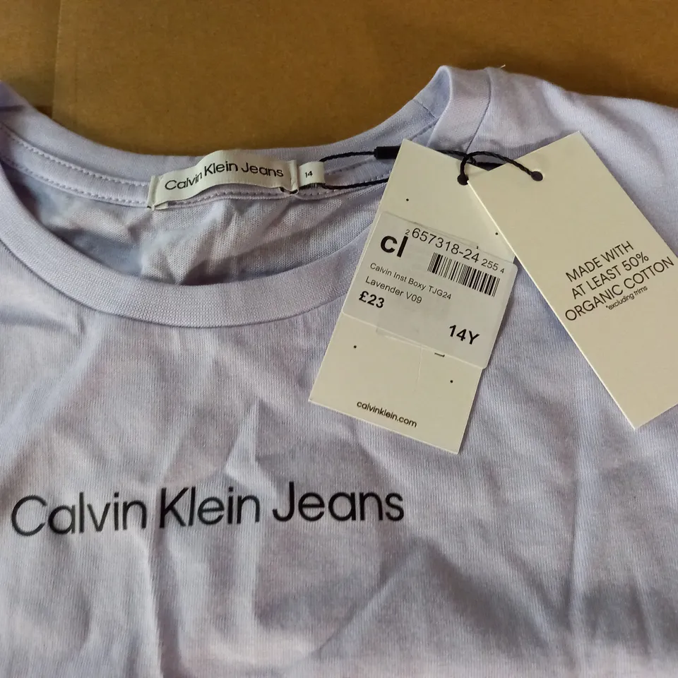 CALVIN KLEIN JEANS PURPLE T-SHIRT - 14Y