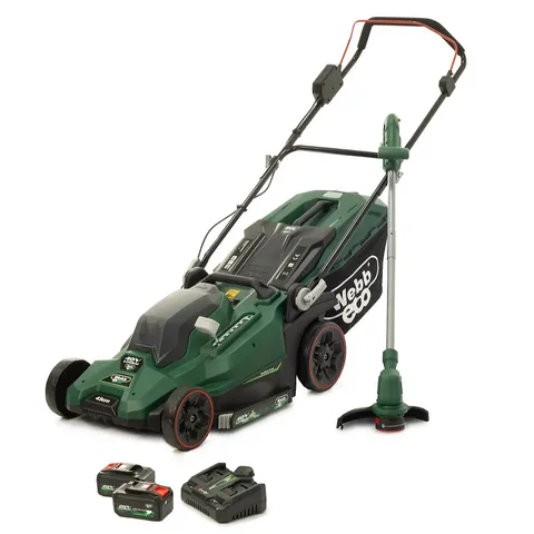 WEBB 40V 43CM ROTARY LAWNMOWER & GRASS TRIMMER