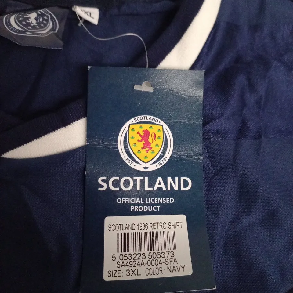 SCOTLAND 1986 RETRO FOOTBALL SHIRT – NAVY, UK 3XL (OFFICIAL LICENSED PRODUCT)