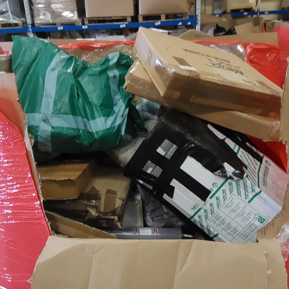 PALLET CONTAINING HOUSEHOLD AND CONSUMER PRODUCTS. INCLUDES DEHUMIDIFIER, CHRISTMAS TREE, WOOD STOVE FAN ETC 