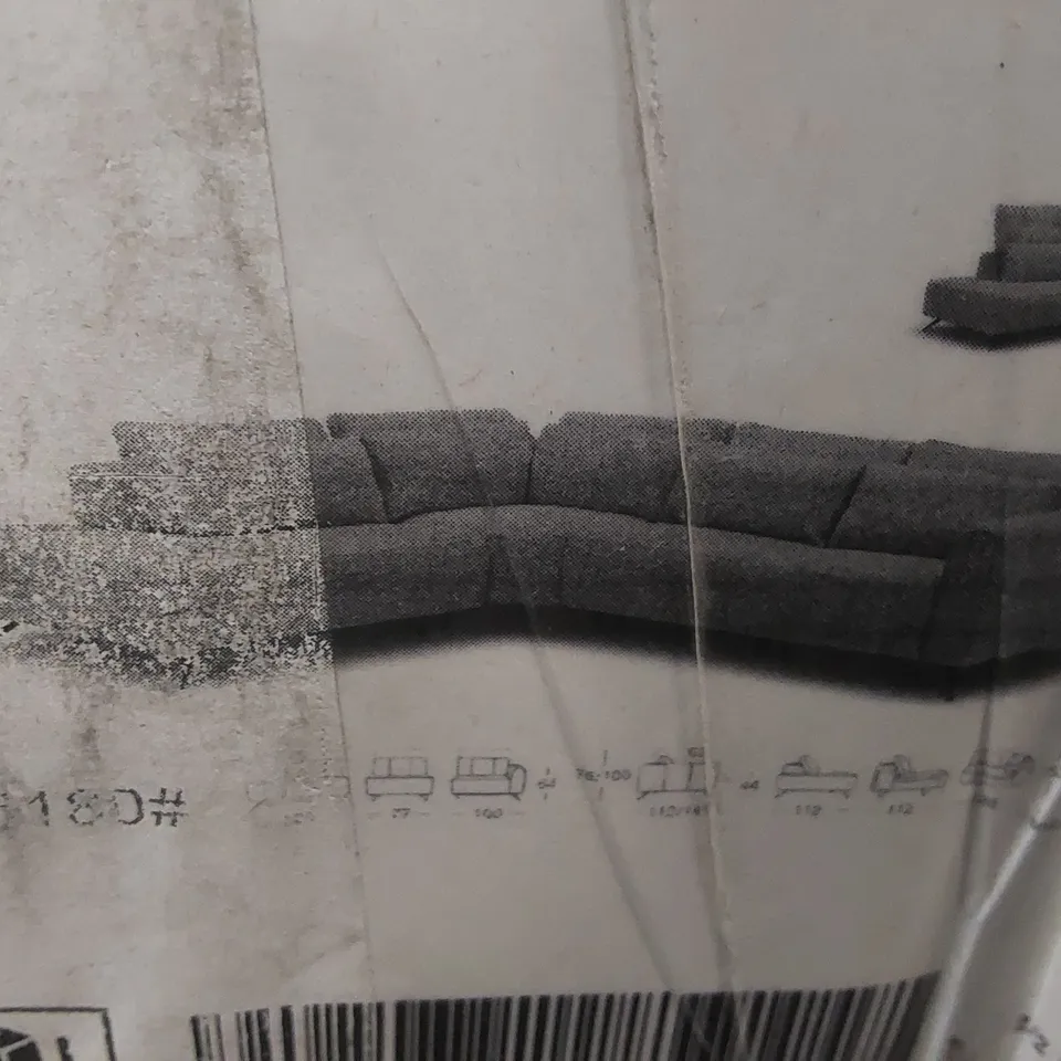 BOXED DANETTI ARIANNA LH CORNER CHAISE - LIGHT GREY HERITAGE FABRIC (4 BOXES)
