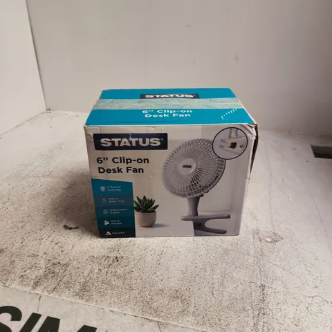 STATUS 6" CLIP-ON DESK FAN – BOXED