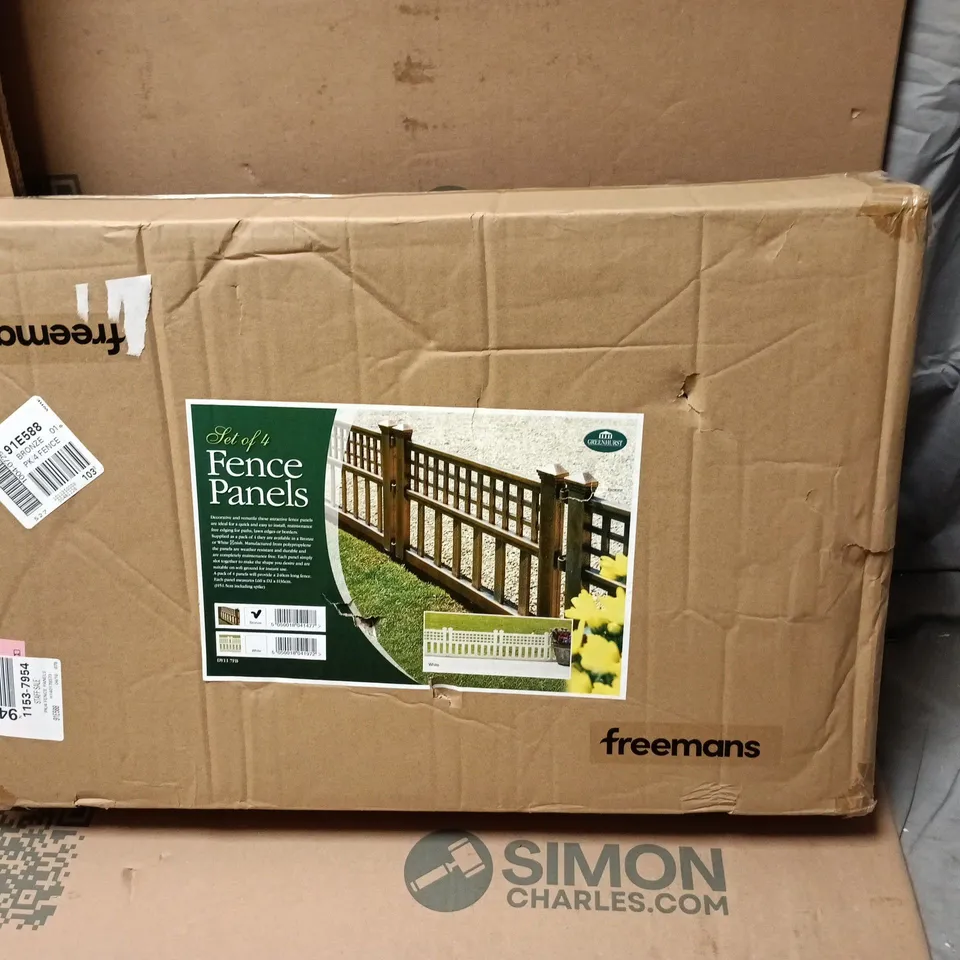 GREENHURST BRONZE GARDEN FENCE PANELS – SET OF 4 (BOXED)