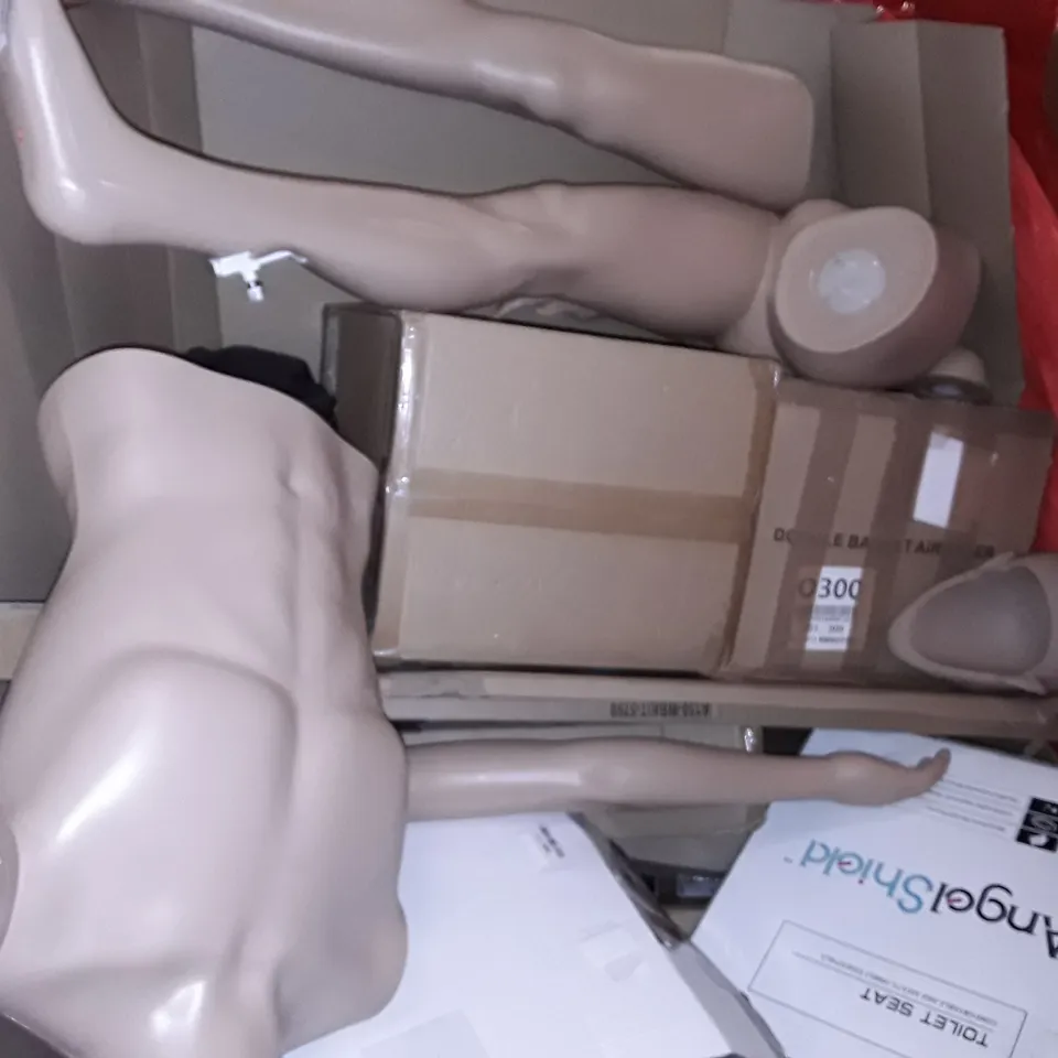 UNPROCESSED PALLET OF ASSORTED ITEMS TO INCLUDE MALE MANNEQUIN, STEAM CLEANER AND AIR COOLER