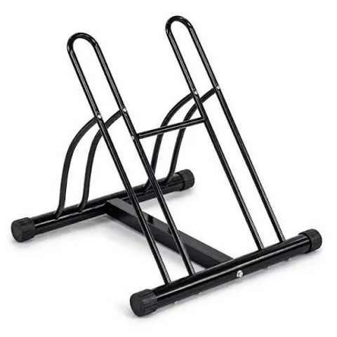 BOXED DOUBLE HEAVY DUTY BIKE BICYCLE FLOOR PARKING STAND HOLDER STORAGE RACK