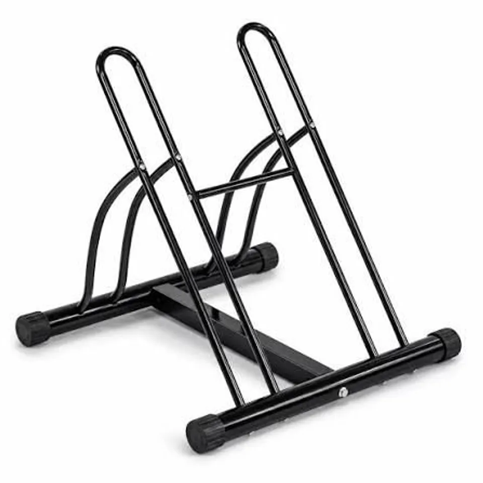 BOXED DOUBLE HEAVY DUTY BIKE BICYCLE FLOOR PARKING STAND HOLDER STORAGE RACK