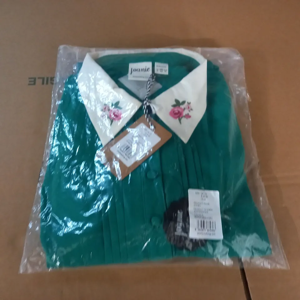 BAGGED JOANIE EMBROIDERED COLLAR DRESS IN GREEN - UK 12