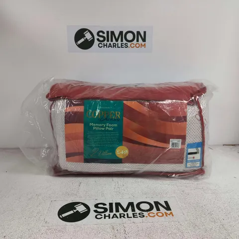 SNOOZEVILLE COPPER DREAMS MEMORY FOAM PILLOW PAIR