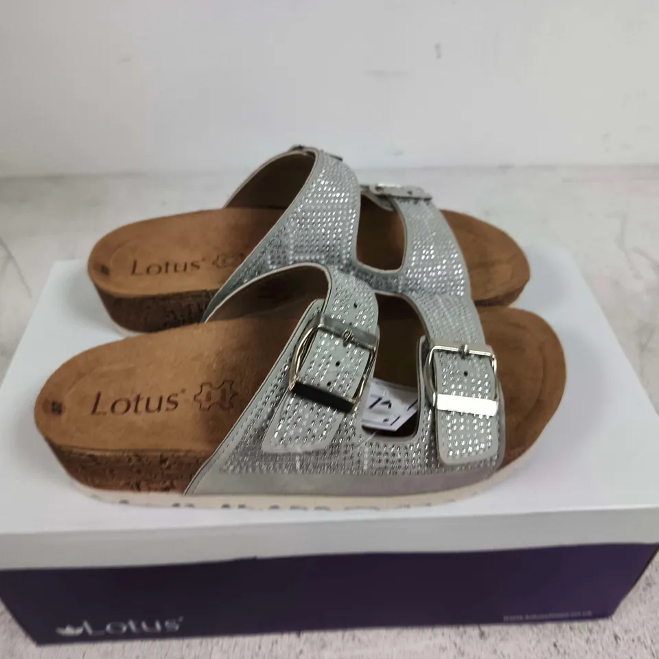 BOXED PAIR OF LOTUS SILVER SANDALS – WOMEN'S - UK SIZE 4