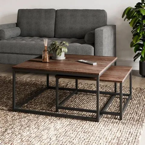 BOXED FULTON SQUARE NESTING COFFEE TABLES - PINE (1 BOX)