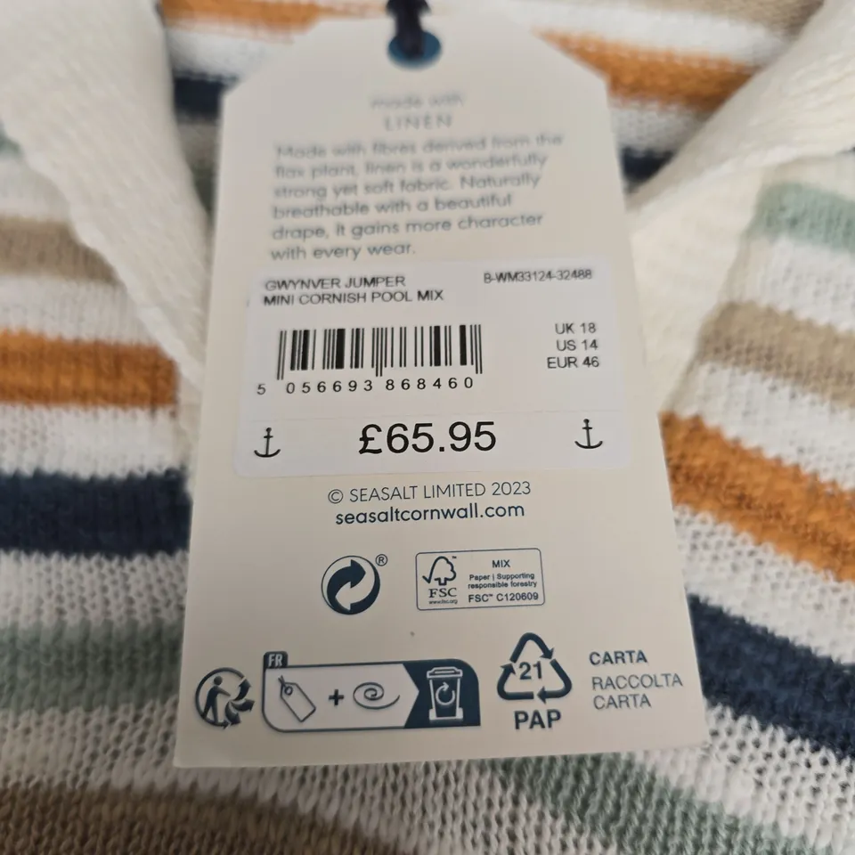 SEASALT CORNWALL GWYNVER JUMPER - SIZE 18