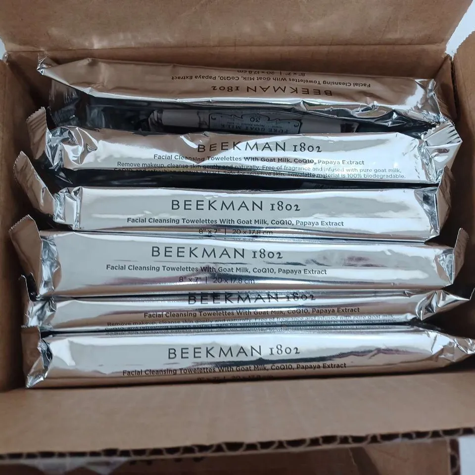 LARGE QUANTITY OF BEEKMAN 1802 FACIAL WIPES IN VARIOUS TYPES