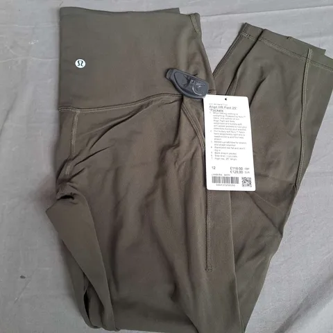 LULULEMON ALIGN HR POCKET PANT 25" IN GREEN SIZE 12