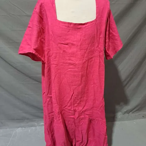 PHASE EIGHT CLARIA LINEN DRESS IN PINK SORBET SIZE 20