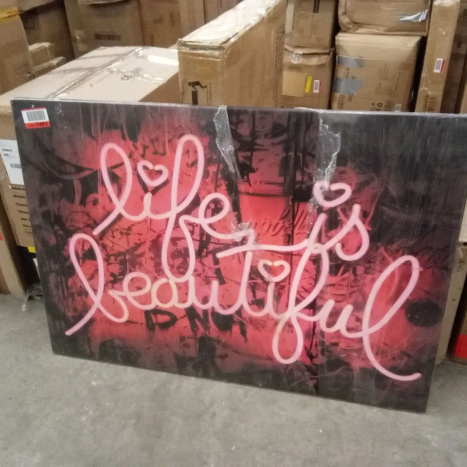 LIFE IS BEAUTIFUL CANVAS ART PRINT 