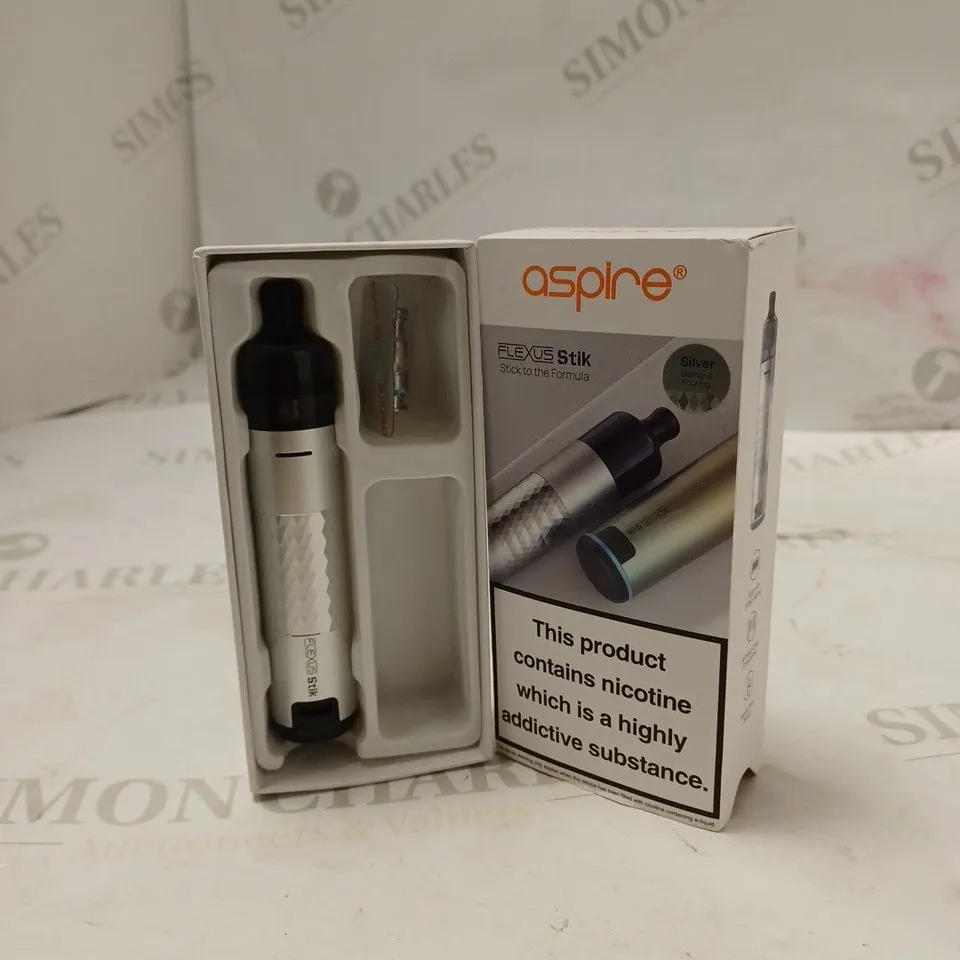 BOXED ASPIRE FLEXUS STIK - SILVER DIAMONG KNURLING. 