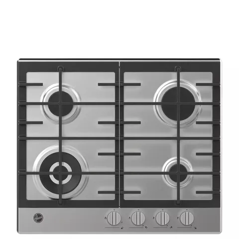 RUSSELL HOBBS RH60GH401SS 59CM WIDE 4-BURNER STAINLESS STEEL GAS HOB STAINLESS STEEL