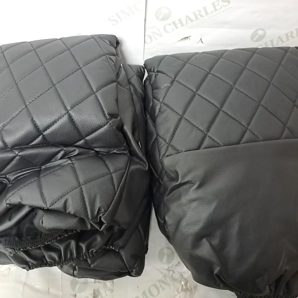 SET OF 2 CAR SEAT COVERS - BLACK AND GREY / BLACK 