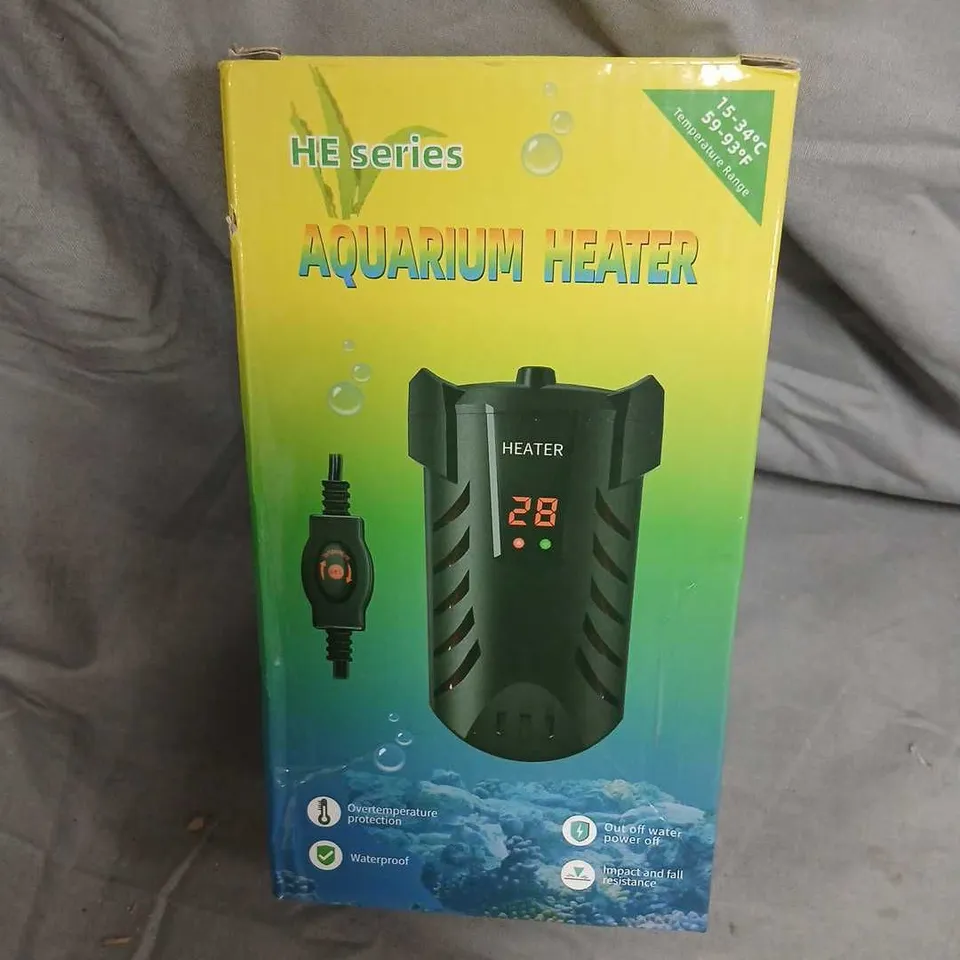 HE SERIES AQUARIUM HEATER – BOXED (BLACK) WITH INLINE CONTROLLER