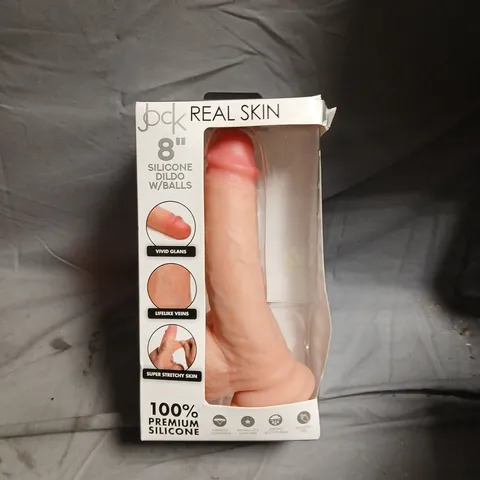 8" JOCK REAL SKIN SILICONE DILDO WITH BALLS