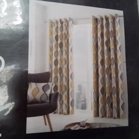 BAGGED FUSION FULLY LINED EYELET CURTAINS 168X228CM 