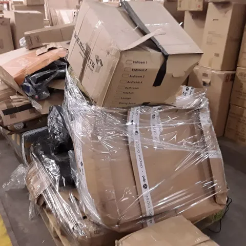 PALLET OF ASSORTED HOUSEHOLD GOODS AND FURNITURE PARTS
