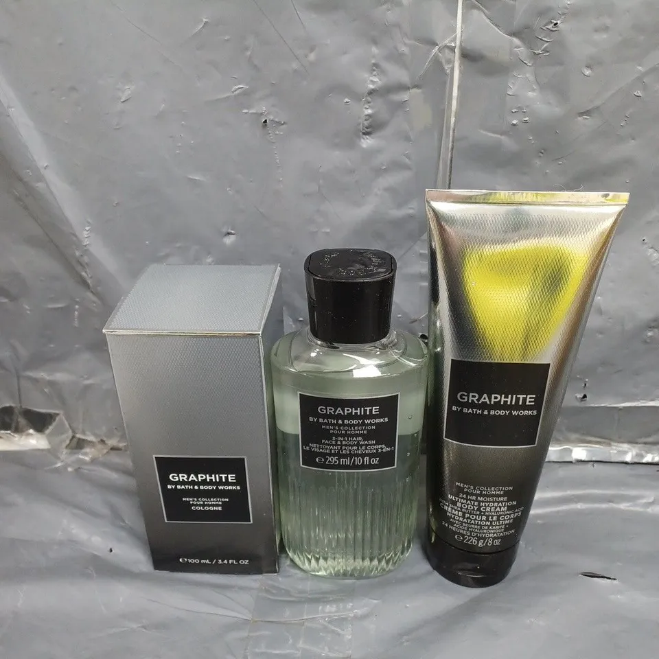 GRAPHITE BY BATH AND BODY WORK COLOGNE, BODY CREAM AND BODY WASH