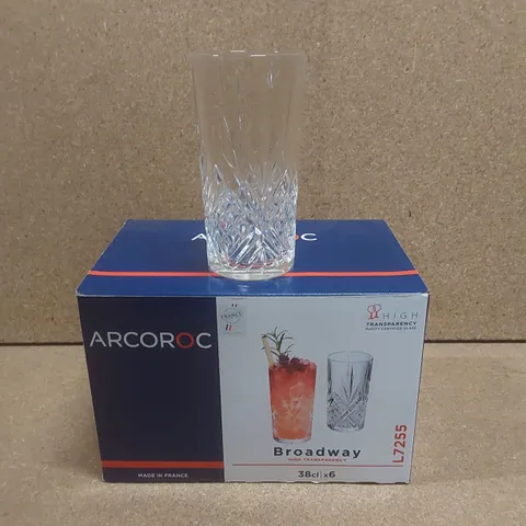 BOXED SET OF 20 ARCOROC BROADWAY BEVERAGES GLASSES