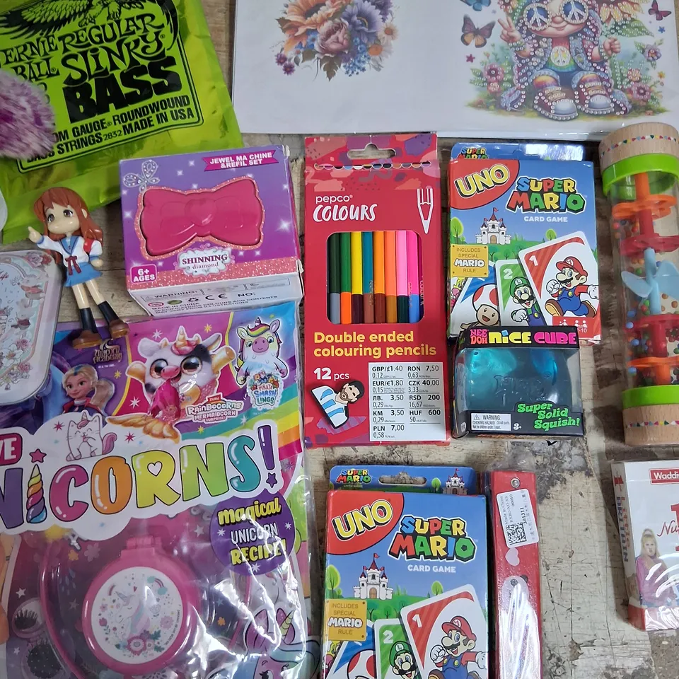 TOTE OF ASSORTED TOYS AND ACCESSORIES TO INCLUDE;