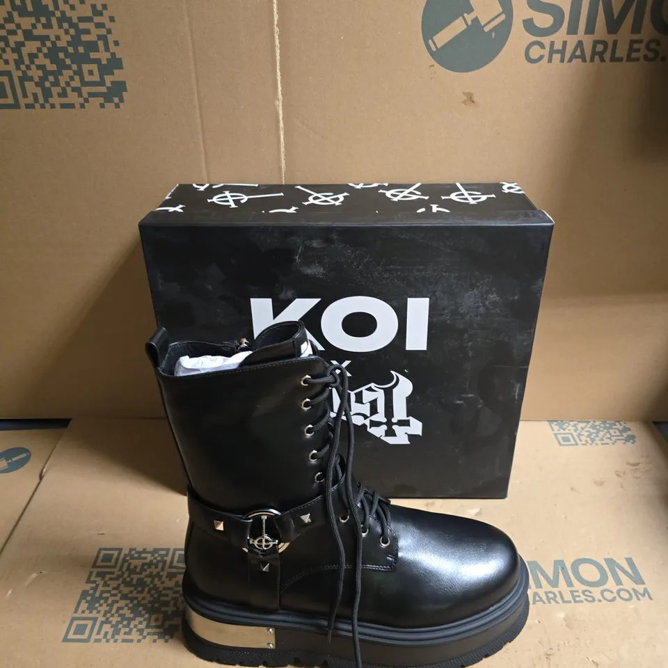 KOI GHOST THE IMPERATOR HARDWARE PLATFORM BOOTS - BLACK - UK SIZE 10 