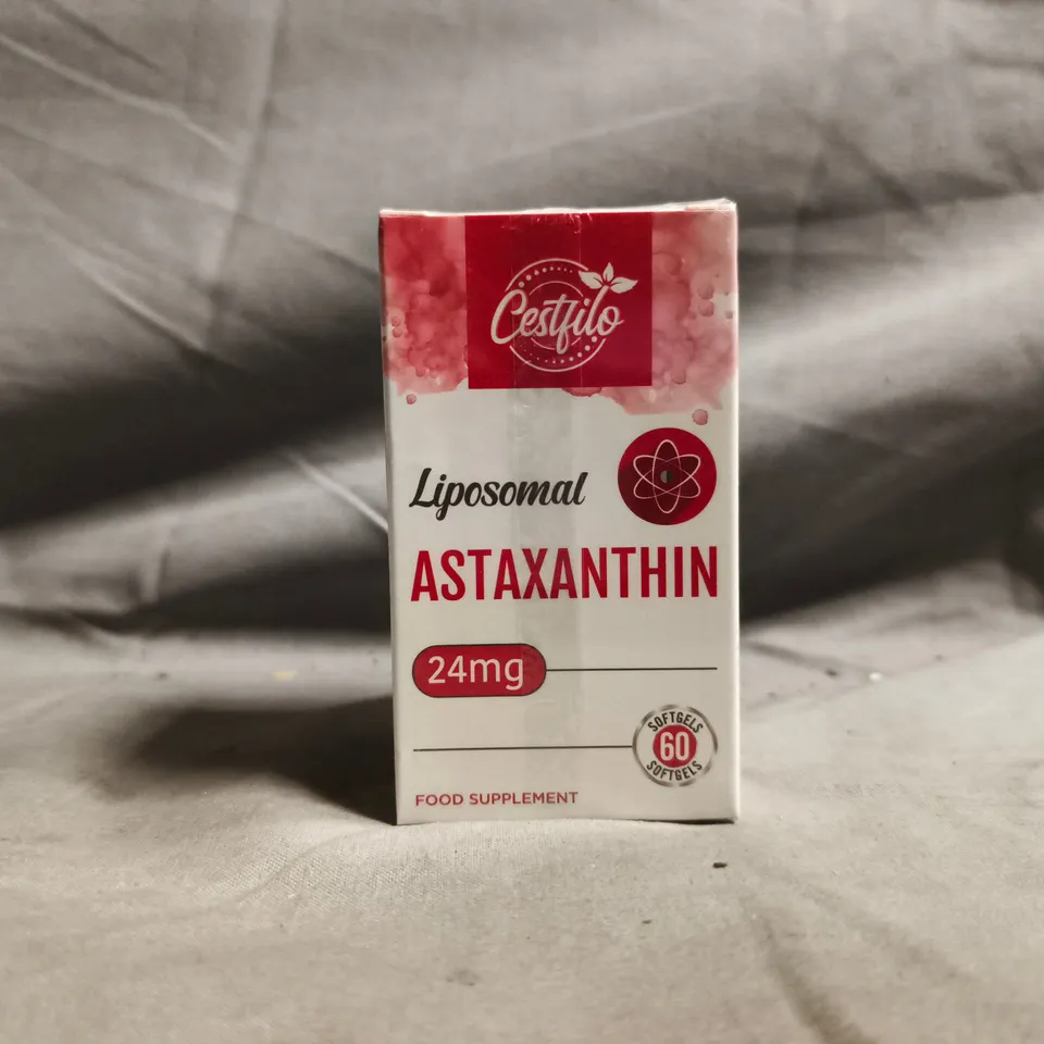 APPROXIMATELY 10 SEALED PACKS OF CESTFILO LIPOSOMAL ASTAXANTHIN 24MG FOOD SUPPLEMENTS (60 SOFTGELS PER PACK)