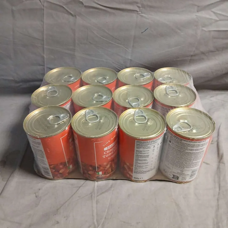 12 X BY AMAZON ITALIAN CHOPPED TOMATOES - 12 X 400G