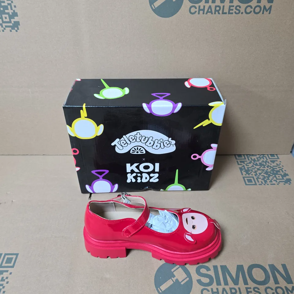 BOXED KOI KIDZ PO TELETUBBIES KIDZ RED MARY JANES SHOES UK SIZE 1 