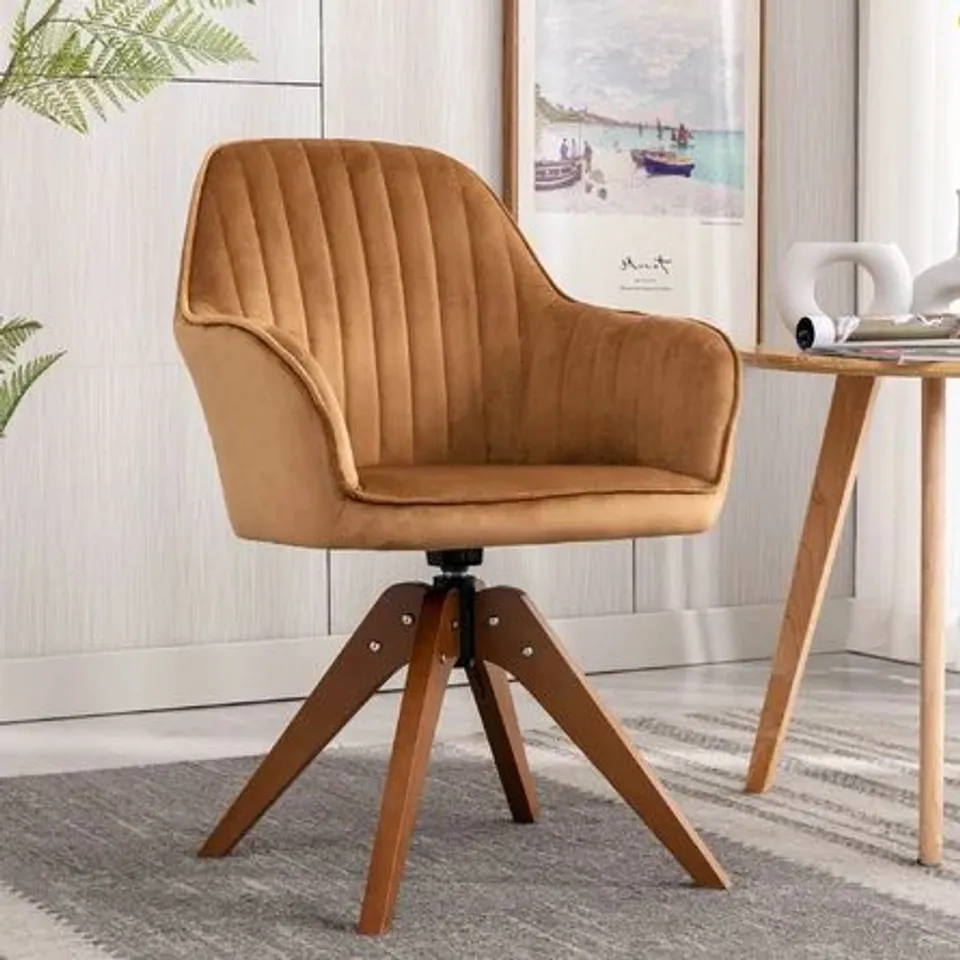 BOXED UPHOLSTERED SWIVEL DINING CHAIR (1 BOX)