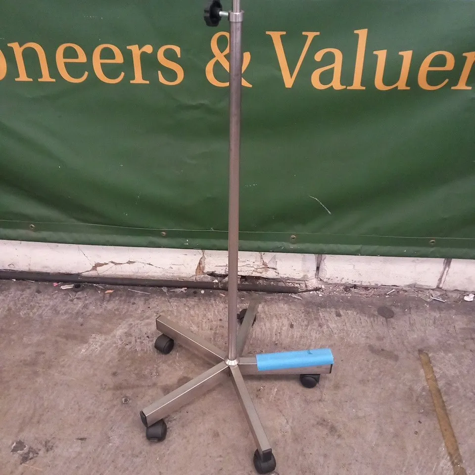 6 ASSORTED STAINLESS STEEL WHEELED DRIP STAND