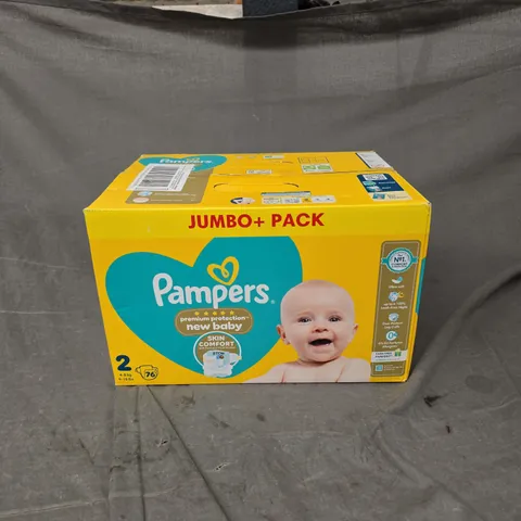 BOXED PAMPERS JUMBO PACK NEW BABY NAPPIES SIZE 2 76PCS
