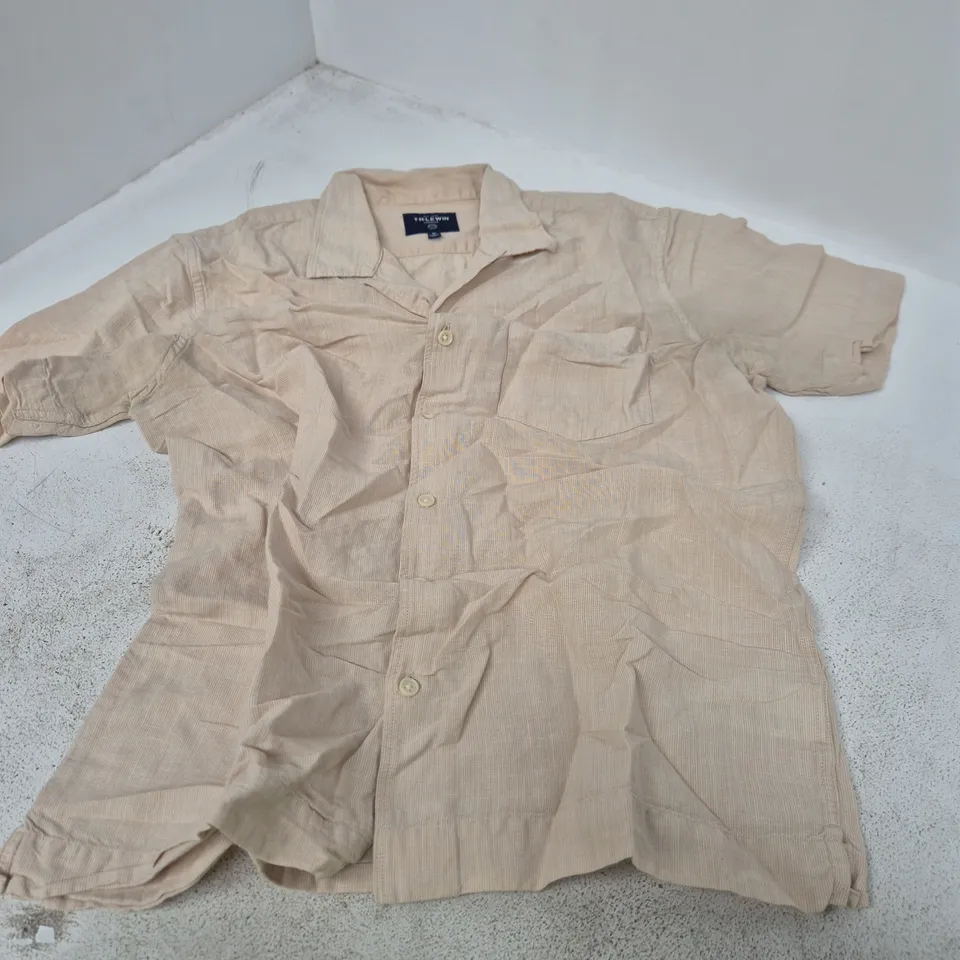 TM LEWIN LONDON SHIRT – BEIGE KHAKI, SIZE M, MADE IN INDIA