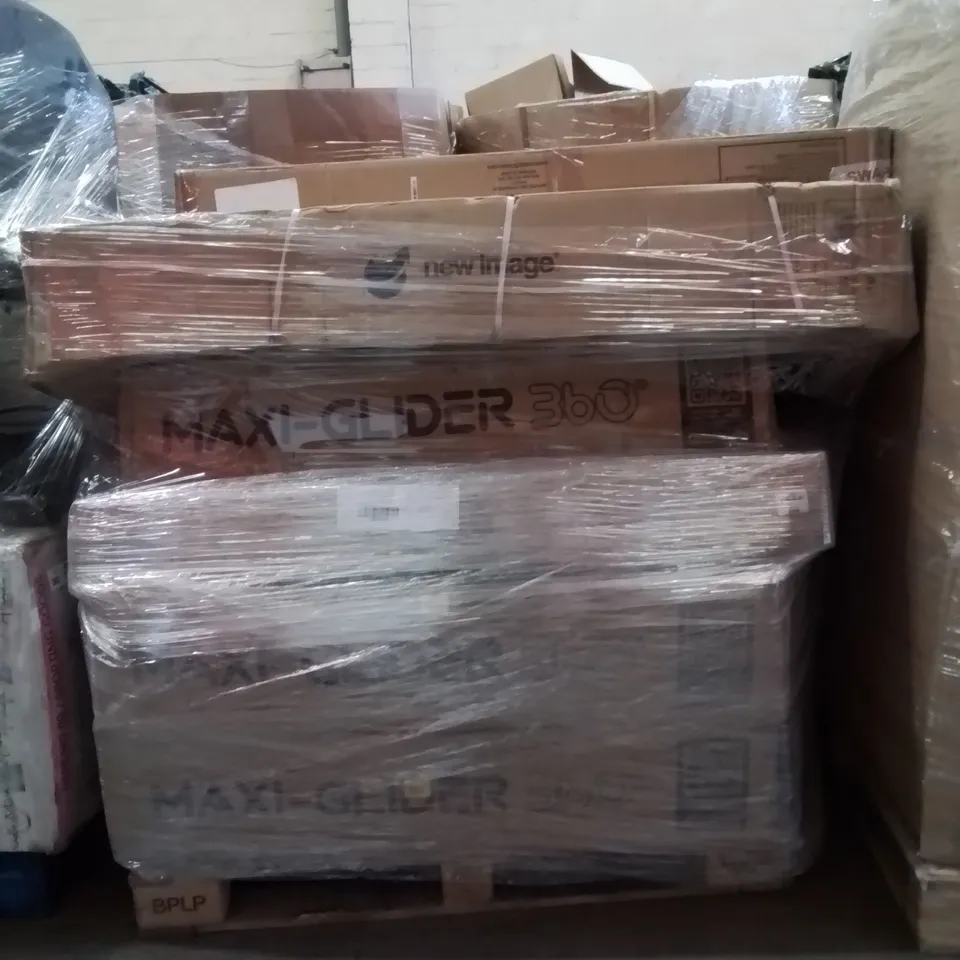 PALLET TO CONTAIN A LARGE QUANTITY OF FITNESS PRODUCTS TO INCLUDE MAXI GLIDERS 360 CROSS TRAINERS