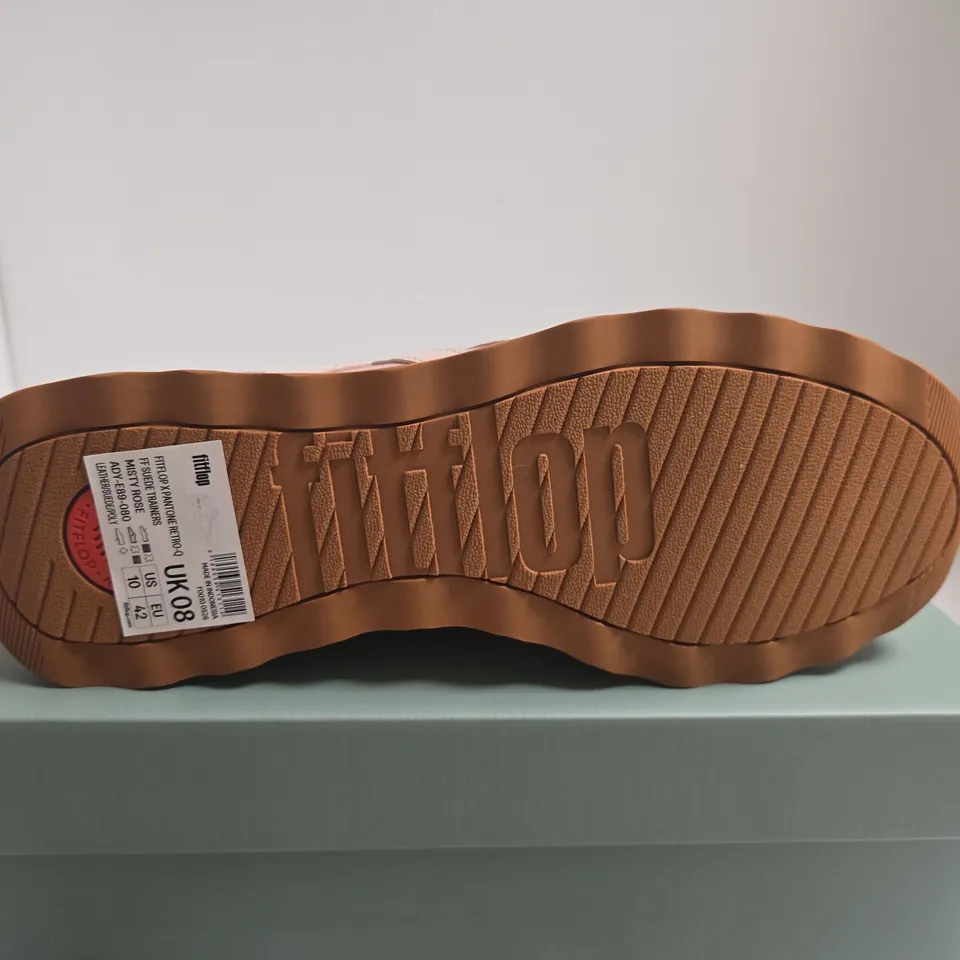 FITFLOP X PANTONE RETRO-Q FF SUEDE TRAINERS – MISTY ROSE, UK 8