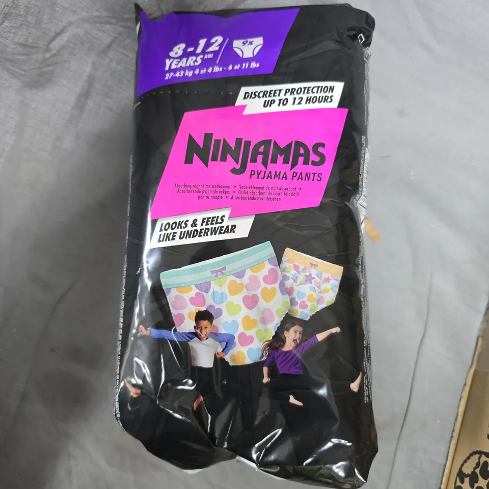 BOXED SET OF 6 PACKS OF NINJAMAS PYJAMA PANTS 8-12 YEARS (9 PER PACK)