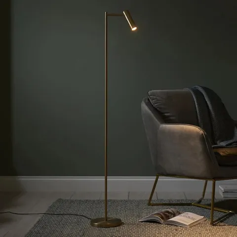 BOXED ENDON DEDICATED READER 1 LIGHT LED FLOOR LAMP WARM BRASS PLATE