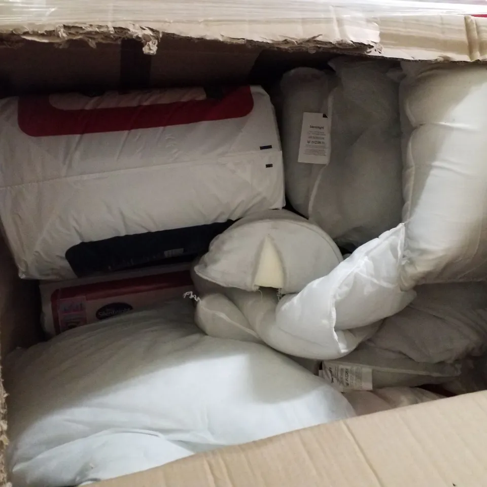 PALLET OF 2 BOXES CONTAINING ASSORTED PRODUCTS INCLUDING DUVETS, PILLOWS & SEAT PADS