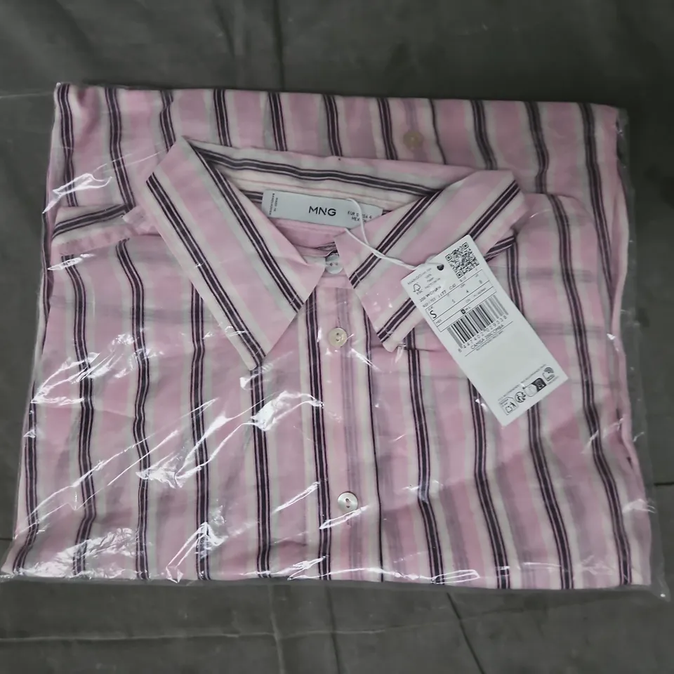 MNG WOMAN'S STRIPE SHIRT IN PINK SIZE UK 8