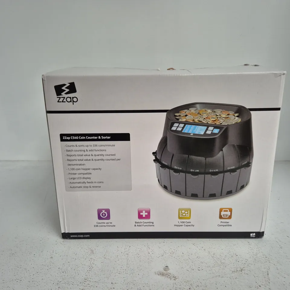 ZZAP CS40 COIN COUNTER & SORTER – BOXED