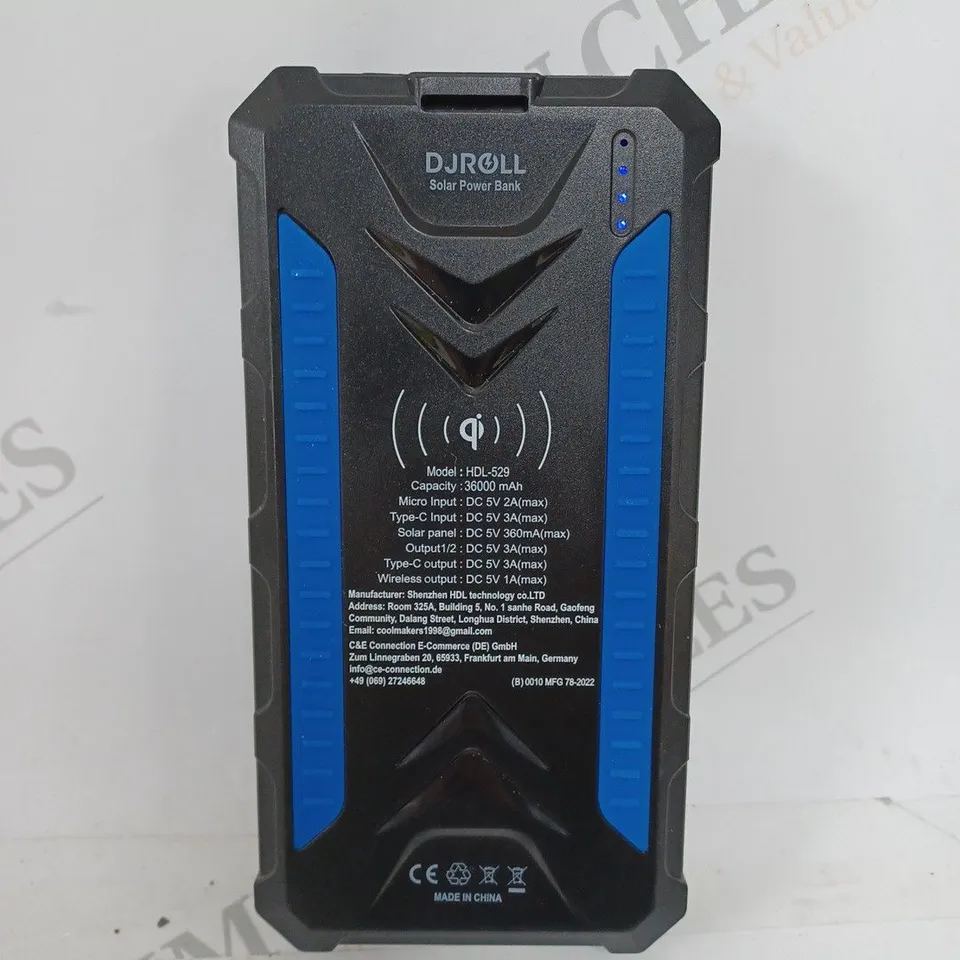 BOCED DJROLL SOLAR POWER BANK 36000MAH
