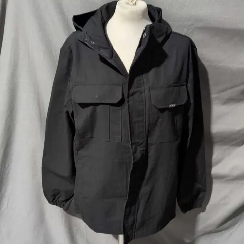 CLOSURE LONDON PREMIUM RIPSTOP HOODED JACKET - BLACK, SIZE M