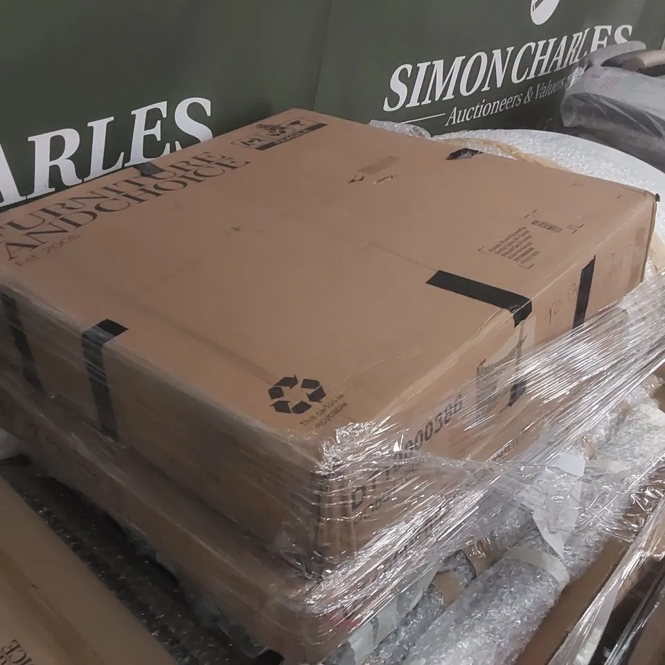 PALLET CONTAINING A LARGE QUANTITY OF ASSORTED DESIGNER FURNITURE PARTS ECT